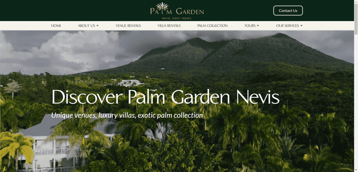The Palm Garden Nevis villa site