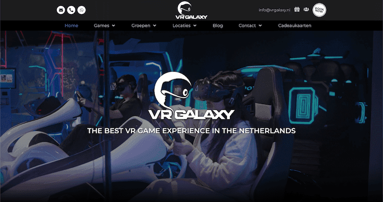 The VR Galaxy booking site